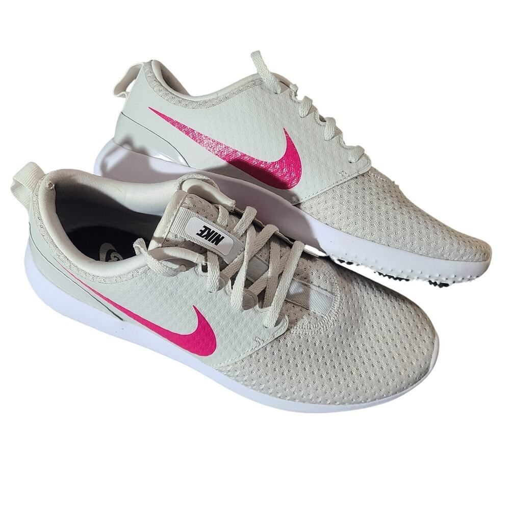 Nike Roshe G Golf Shoes Womens 9.5 Photon Dust White Pink CD6066-004 - Picture 1 of 8